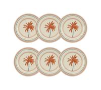NOVASTYL - Lot 6 assiettes à dessert tropique 18cm en grès - 2614867