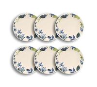 NOVASTYL - Lot 6 assiettes creuses bleuet 20.5cm en grès - 2614526