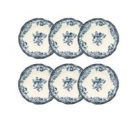 NOVASTYL - Lot 6 assiettes creuses en porcelaine bleu faustine 22cm - 2614231