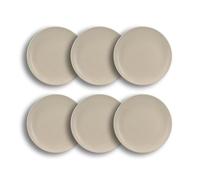 NOVASTYL - Lot 6 assiettes plates arita 27cm en grès beige - 2614815
