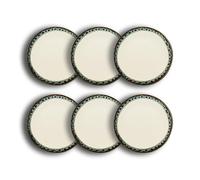 NOVASTYL - Lot 6 assiettes plates atome 25cm en faience beige - 2614940