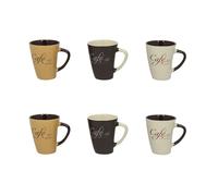 NOVASTYL - Lot 6 mugs café parisien 30cl en grès 3 décors assortis - 2414210