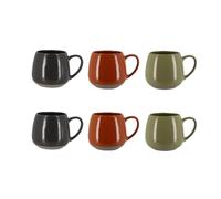NOVASTYL - Lot 6 mugs terra 40cl en grès 3 couleurs assorties - 2414125