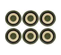 NOVASTYL - Lot 6 Sets de Table Luna Rond 38cm en jonc de mer Naturel et Vert - 5014067