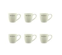 NOVASTYL - Lot 6 tasses bonjour 20cl en grès blanc - 2414204