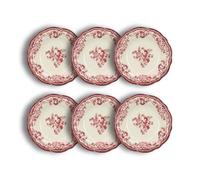NOVASTYL - Lot de 6 assiettes creuses faustine 22cm en porcelaine rose - 2614871