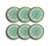 NOVASTYL - Lot6 assiettes à dessert capria 21cm en faience vert - 2614781
