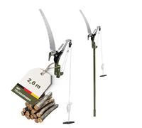 NovaTerra Scie d'élagage 2 en 1 avec poignée télescopique - Scie d'élagage avec manche réglable - Coupe propre et rapide - Hauteur réglable - 2,6 m