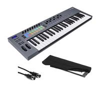 Novation FLkey Contrôleur de clavier MIDI USB 49 touches pour studio FL avec housse de clavier extensible Kaces et câble Hosa Mid-310 Midi 3 m
