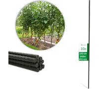 Novatool 10 tuteurs 120 cm vert 11mm de diamètre Tuteurs en métal gainé de plastique Tuteurs pour tomates Porte-fleurs