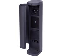 Novatool 1x prise de jardin sans fil 2x Anthracite SMART WIFI APP IP44 Prise de courant ronde Extérieur Prise de jardin Outdoor Colonne de prises de courant Jardin Tour de prises (électrique)