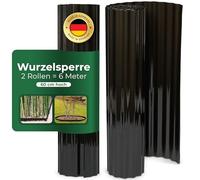 Novatool 2 pièces de barrières racinaires I 3,5 x 0,60 m I Noir I Formable individuellement I Barrière de protection racinaire Contrôle des rhizomes Barrières contre les bambous Arrêt des racines