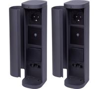 Novatool 2x Prise de jardin sans fil 3x Anthracite SMART WIFI APP IP44 Prise ronde Extérieur Prise de jardin Outdoor Colonne de prises Jardin Tour de prises (électrique)