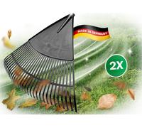 Novatool 2x tête de balai à feuilles, balai à feuilles avec 30 dents en plastique, râteau largeur de travail 75cm, râteau à feuilles, balai de jardin, râteau à gazon, râteau de jardin, balai de paysag