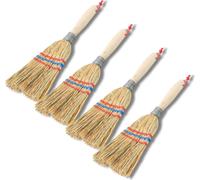 Novatool 4x Petit balai Balai de broussailles avec manche court 28cm Balai de paille Enfants Petit balai de sorcière Garden broom MINI Balai petit IDEAL comme balai pour enfants & balai de camping