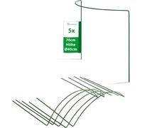Novatool 5 tuteurs d'arbustes semi-circulaires verts 70x40x15 cm 5,5mm Ø Support pour plantes vivaces Support pour fleurs Plantes grimpantes Support pour plantes vivaces Support pour arbustes