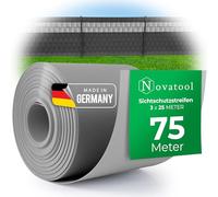 Novatool Bandes brise-vue en polypropylène de qualité supérieure de 75 m - Pour clôture à double fil - Gris - Pour 30 rangées de nattes - Durable et résistant aux intempéries - Éléments de clôture -