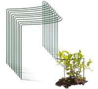 Novatool 10 tuteurs d'arbustes semi-circulaires verts 50x40x15 cm 5,5mm Ø Support pour plantes vivaces Support pour fleurs Plantes grimpantes Support pour plantes vivaces Support pour arbustes
