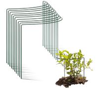 Novatool Lot de 10 tuteurs d'arbustes semi-circulaires en métal - 40 cm de diamètre - 35 cm de haut - Vert support de vivaces support de fleurs plante grimpante support de plantes support de fleurs