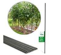 Novatool Lot de 10 tuteurs verts de 90 cm de diamètre - 8 mm de diamètre - Tuteurs pour tomates