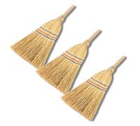 Novatool Lot de 3 petits balais de voyage avec manche court - 40 cm - Pour enfants - Balai de sorcière - Petit balai de jardin - Idéal comme balai pour enfants et balais de camping