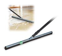 Novatool Lot de 3 raclettes de salle de bain avec manche en acier inoxydable I Raclette de salle de bain en acier inoxydable XXL large carrelage I Extracteur d'eau pour sol, terrasse, sol avec manche,