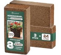Novatool Lot de 3 tuiles d'humus fines 24 litres | 650 g 20 x 5,5 x 10 cm | Substrat de sol pour terrarium Terre de coco pour reptiles Accessoires de cococo, coco, cochon d'Inde, substrat tortue,