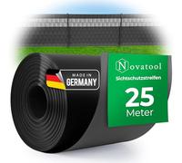 Novatool Rouleau de 25 m de bandes brise-vue PP Premium pour clôture à double fil ANTHRAZIT RAL 7016 - 19 cm pour 10 rangées de panneaux grillagés - Brise-vue GRIS avec rainures - Éléments de clôture