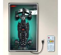 NOVDA Cadre Compatible avec F1 W14 E Performance Race Car 42171, avec Cadre LED Tableau de présentation pour Formule 1 Support Mural de Voiture 75 x 45 cm (télécommande et Cadre)