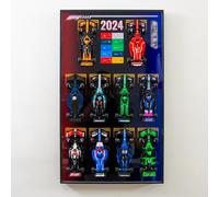 NOVDA Cadre Compatible avec Lego F1 Speed Champions, 75x45 CM Wall Display de Collection for 10 Modèles Voiture F1 (77242-77251),Idéal for Salon et Bureau Salle salle d'exposition (Dégradé Rouge Bleu)