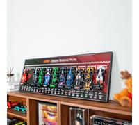 NOVDA Cadre Compatible avec Lego Speed Champions F1,11 Voitures De Course De F1 Wall Display Support, 110 x 40 cm Tableau Mural for Salon et Bureau Salle Salle d'exposition (Modèles Non Inclus)