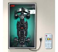 NOVDA Cadre Compatible avec Mercedes-AMG F1 W14 E Performance Race Car 42171, avec Cadre LED Tableau de présentation pour Formule 1 Support Mural de Voiture 75 x 45 cm (télécommande et Cadre)