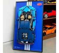 NOVDA Cadre Wall Display Compatible avec Lego 42083 Technic Bugatti Chiron, 75*45cm Tableau de Collection Adapté à Décoration Intérieure pour Salon et Bureau (Modèle Non Inclus