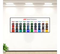 NOVDA Support mural d'écran pour Lego Speed Champions F1 compatible avec 10 voitures de course 77242-77251,110 x 40 cm pour voiture Lego Blanc (modèles non inclus)