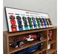 NOVDA Support mural pour écran Compatible avec F1 Speed Champions, 110x40 cm Support mural encadré pour 10 voitures de course 77242-77251 Cadre pour chambre d'hobby & bureau (aucun modèle inclus)