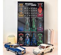 NOVDA Tableau mural pour Speed Champions 10 en 1 Ultimate Formula 1 Collector's Pack mural compatible avec 66802 F1 Model Car Display Kit, gain de place, décoration d'intérieur créative (voiture non