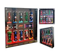 NOVDA Vitrine en acrylique compatible avec les voitures de course Lego F1 71049, Mini F1 Speed Champions à montage mural pour décoration d'intérieur, 26,9 x 26,9 cm (à l'exception des modèles)