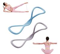 Novealcrbe Resistance Bands, Exercise Strap with Handles for Fitness, Arms, Chest Extension Strap, Full Body Yoga Drawstring, Figure 8 Exercise Band for Women Men (Blue 25 lbs and Gray 35 lbs)
