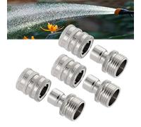 Novealcrbe Stainless Steel Garden Hose Quick Connect Fittings Set, 3/4 inch GHT Water Hose Quick Connect Fittings, Heavy Duty Release Connector for Hoses and Sprayers (3Set)