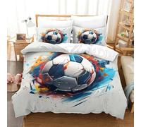 NoveAurora Housse De Couette Football, Motif Imprimé en 3D De Parures De Lit,Ensemble De Literie avec Taies d'oreiller, pour Adultes Et Enfants King（220x240cm）