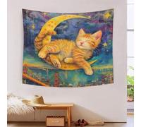 NoveAurora Le chat 3D Effet Tapisserie Art Mural Tapisserie Murales Tapisserie Murale Tissu Pour La Décoration De Chambre À Coucher, Décorations Murales, Art Mural, Nappes Tenture Murale 100cmx150cm