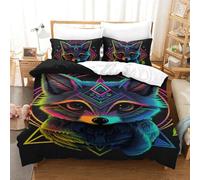 NoveAurora Le Chat 3D Motif Imprimé Literie Parure De 3Pcs Microfibre Sets Housse De Couette avec Taies d'oreiller Enfants Adolescents avec Fermeture Éclair Single（140x200cm）