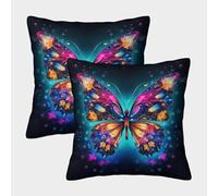 NoveAurora Papillons pour Chambre, canapé, Chaise, Lit,Jardin Canapé Coussins Lot de 2 en Housses de Coussin Canapé Coussins 40x40cm