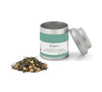 Novecento Tè® | Thé vert Sencha et feuille d'amandier - 20 Gr | Vert Sencha Amandes Caramel Gingembre | Mélange de thé vert, d'amandes et d'épices dans une boîte métallique Mignon