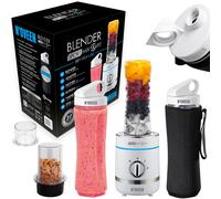 N'OVEEN Mixer Smoothie Maker, Blender Stand High Performance Mixer 300 W & 2 x bouteilles de smoothie 0,6 L & moulin pour broyer café, herbes, noix