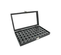 Plateau en verre Bijoux Gem Bocal Vitrine, noir, 50 Count Jar Insert (Large Pad)