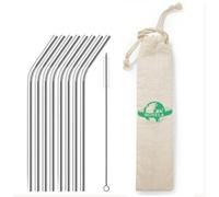 Novela Global - Pailles en inox courbées lot de 8 avec pochon et goupillon