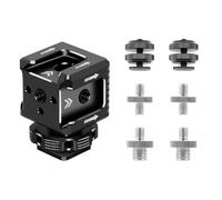 NovelGoal Adaptateur de fixation triple griffe avec filetage de 6,35 mm, support d'extension de sabot de moniteur, support de sabot pour microphone, lumière de remplissage de caméra (avec jeu de vis)