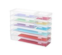 novelinks Boîtes de rangement empilables en plastique transparent avec couvercle à verrouillage - Boîte de rangement pour fournitures d'art et d'artisanat - Boîtes de rangement pour crayons, crayons