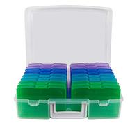 novelinks Boîtes de rangement transparentes pour photos de 10,2 x 15,2 cm - 16 pochettes intérieures pour photos (couleur froide)